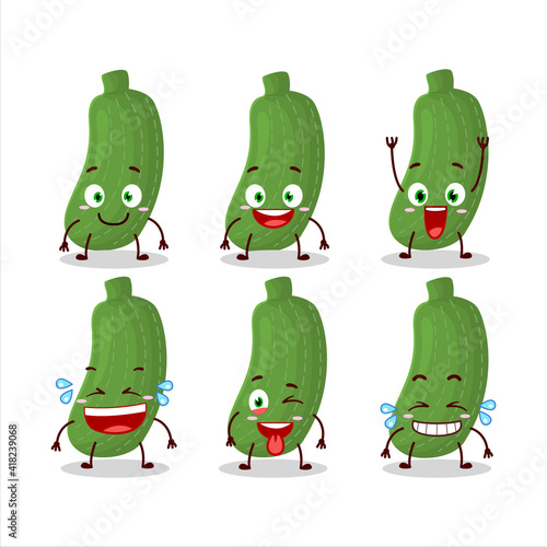 Cartoon character of zucchini with smile expression