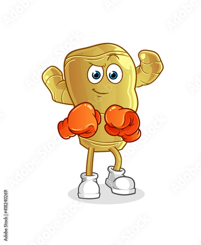 ginger boxer character. cartoon mascot vector