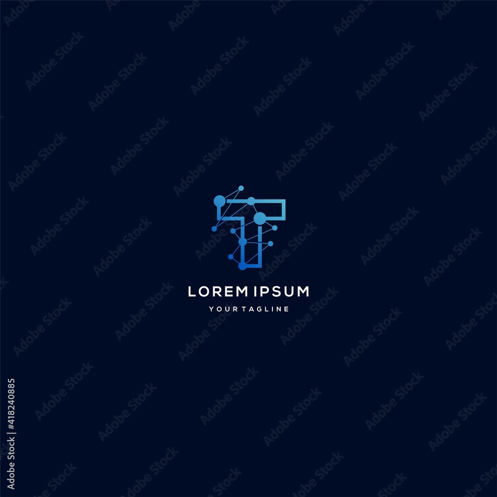 technology logo icon initial letter T design elements technology logo icon initial letter T design elements