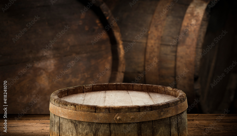 Barrels in the wine cellar, Porto, Portugal Barrels in the wine cellar, Porto, Portugal