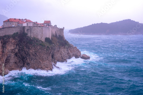 Sea landscape of medieval town in Dubrovnik Croatia