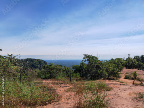 The top view of Phu Langka National Park with blue sky  Thailand.