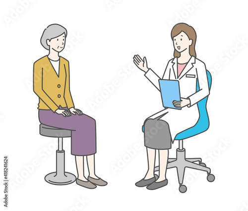 女性医師とシニア女性