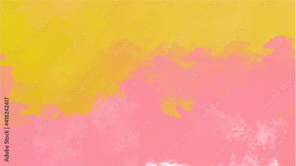 Pink and yellow watercolor background for textures backgrounds and web banners design