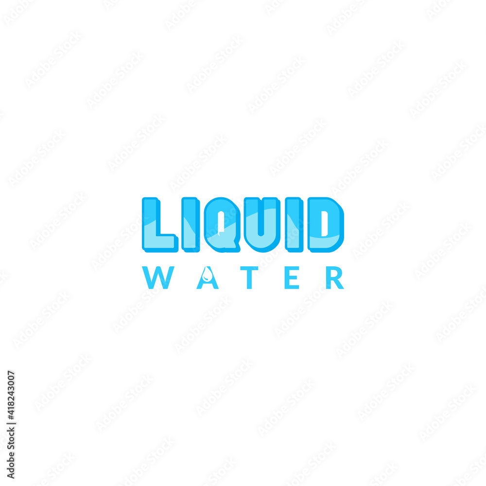 Liquid water logo design template