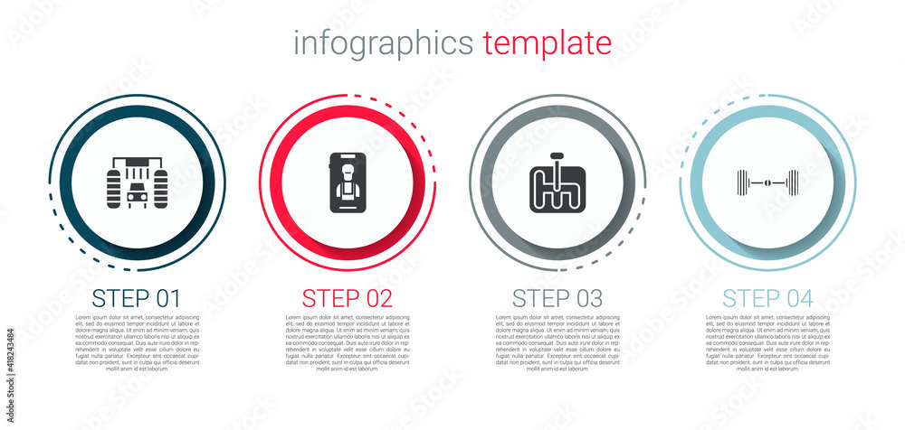 Set Car wash, Online car services, Gear shifter and Chassis. Business infographic template. Vector. Set Car wash, Online car services, Gear shifter and Chassis. Business infographic template. Vector.