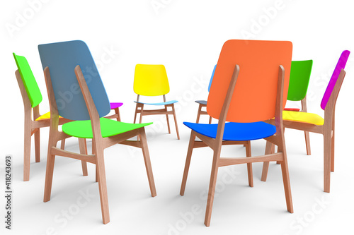 A chair in an empty room . The concept of minimalism.