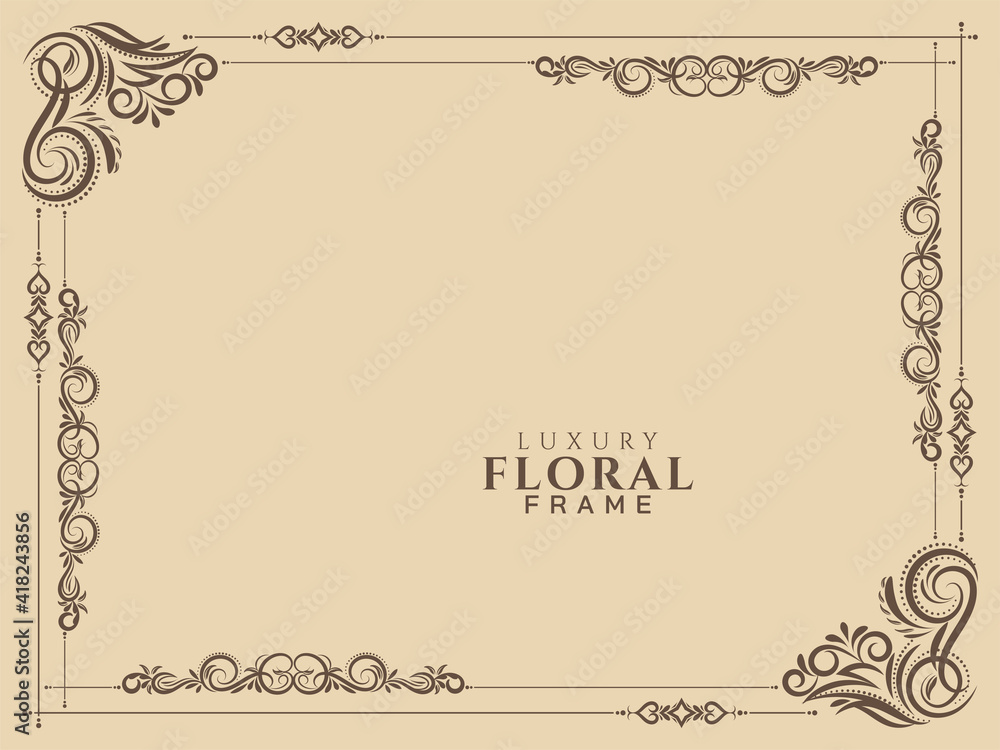 Abstract decorative floral frame background