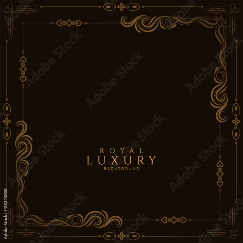 Abstract floral frame luxury background