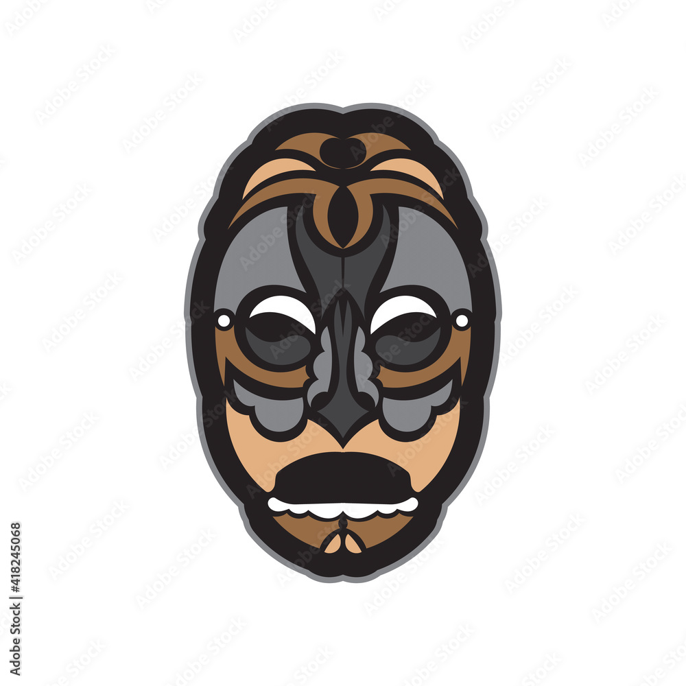 Maori or Samoan style mask. Polynesian style tiki. Isolated. Vector illustration Maori or Samoan style mask. Polynesian style tiki. Isolated. Vector illustration