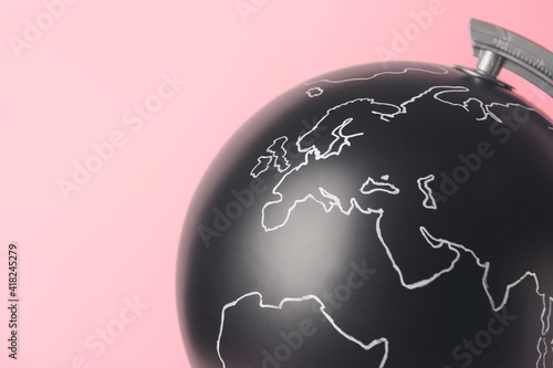 Modern globe on color backg...