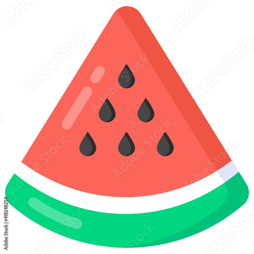 
Melon slice in flat style icon, editable vector 

