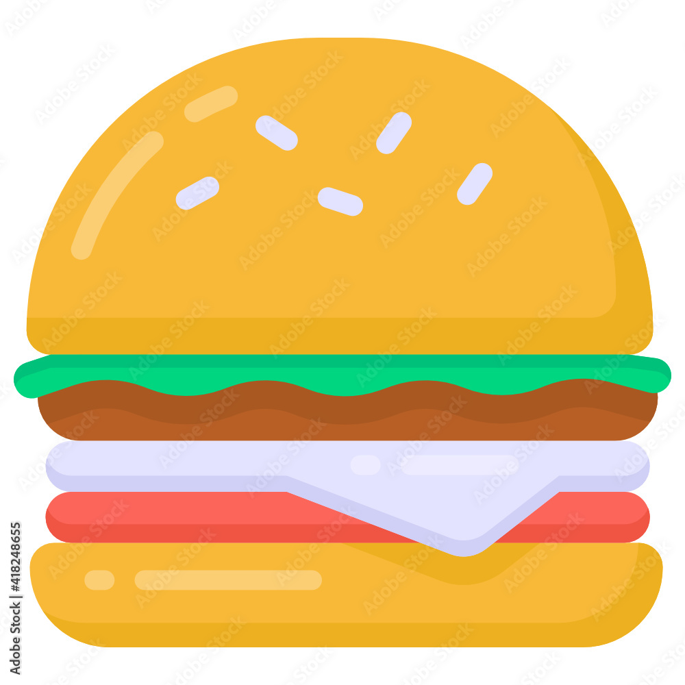 Junk food in flat icon denoting humbarger
Junk food in flat icon denoting humbarger