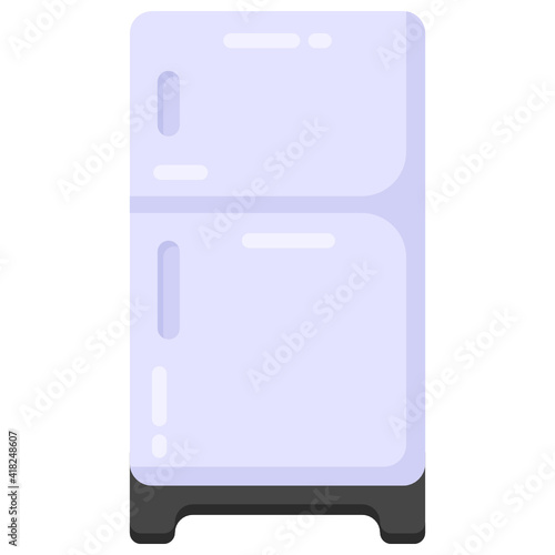 
Home appliance, fridge in flat style icon 

