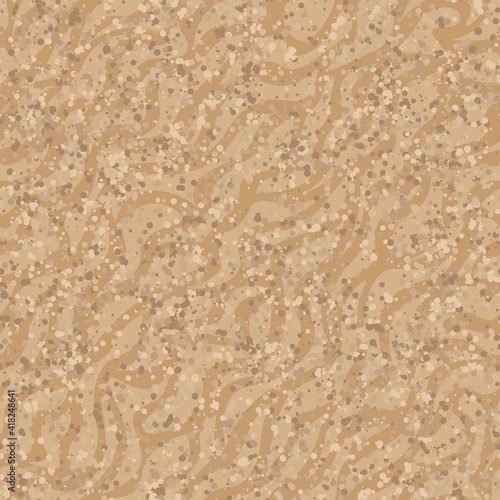 Seamless pattern beige waves of the sand on a light brown background