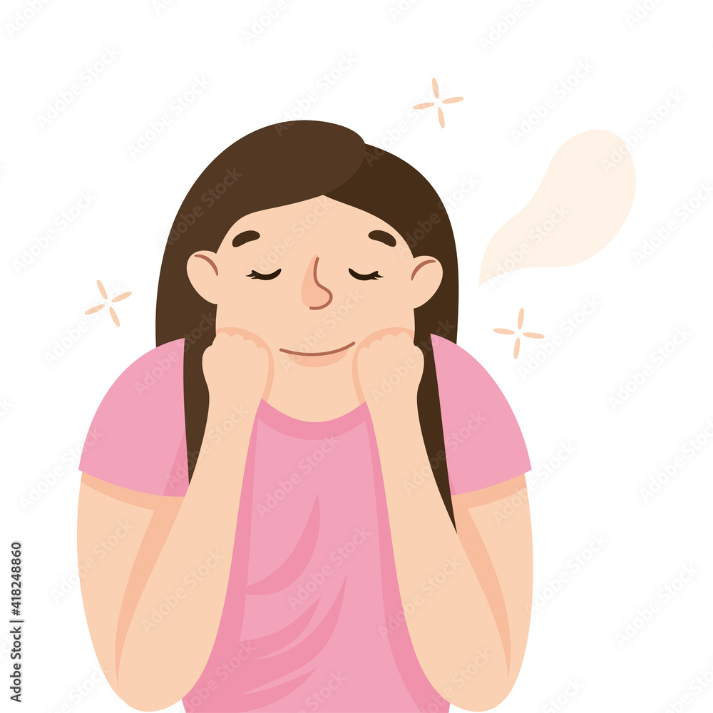 Young Woman Slumbering or Drowsing with Hand Reclined Upon His Head Vector Illustration Young Woman Slumbering or Drowsing with Hand Reclined Upon His Head Vector Illustration