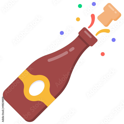 
Beer celebrations in flat style icon, editable vector 

