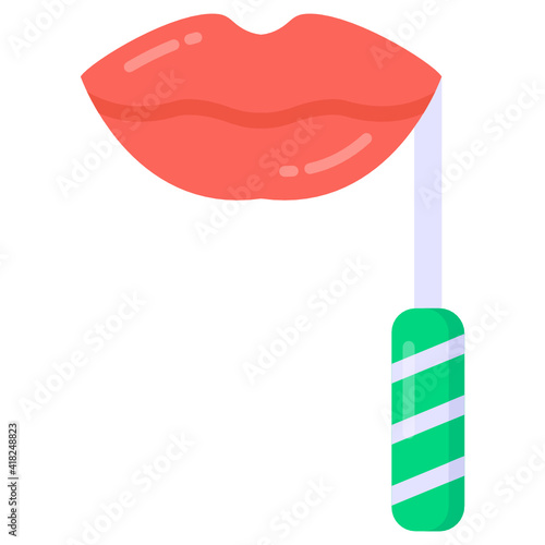 
Party lips in flat design editable vector, party prop 

