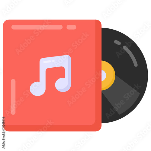 
Music cd in flat style icon, 

