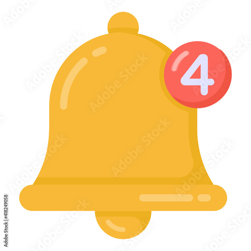 
Bell denoting flat icon of notifications 

