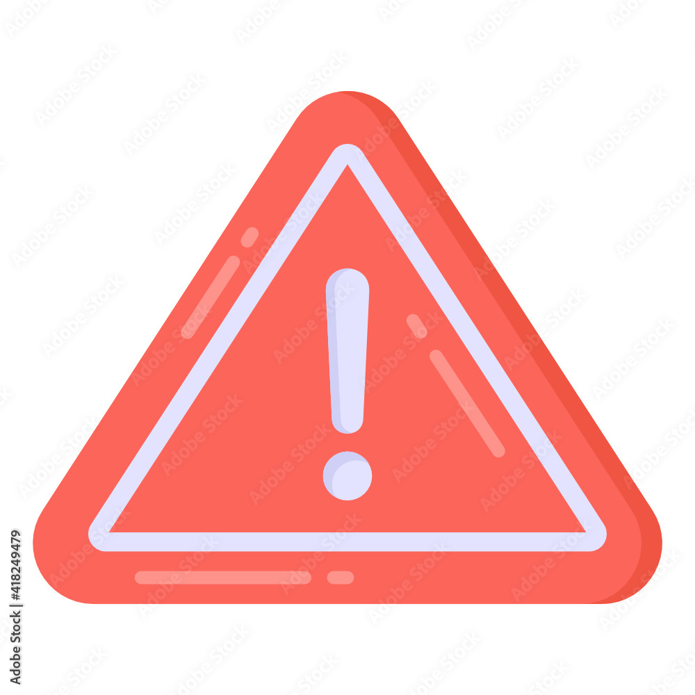 Attention in flat style icon, alert symbol
Attention in flat style icon, alert symbol