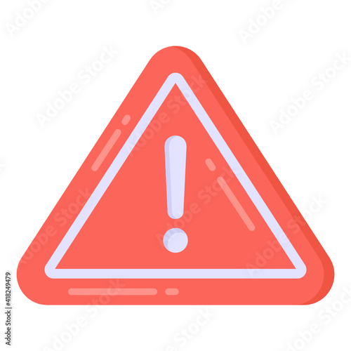 
Attention in flat style icon, alert symbol

