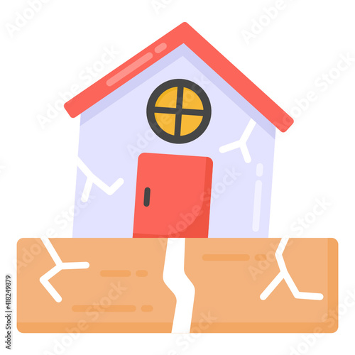 
Editable flat design of earthquake icon

