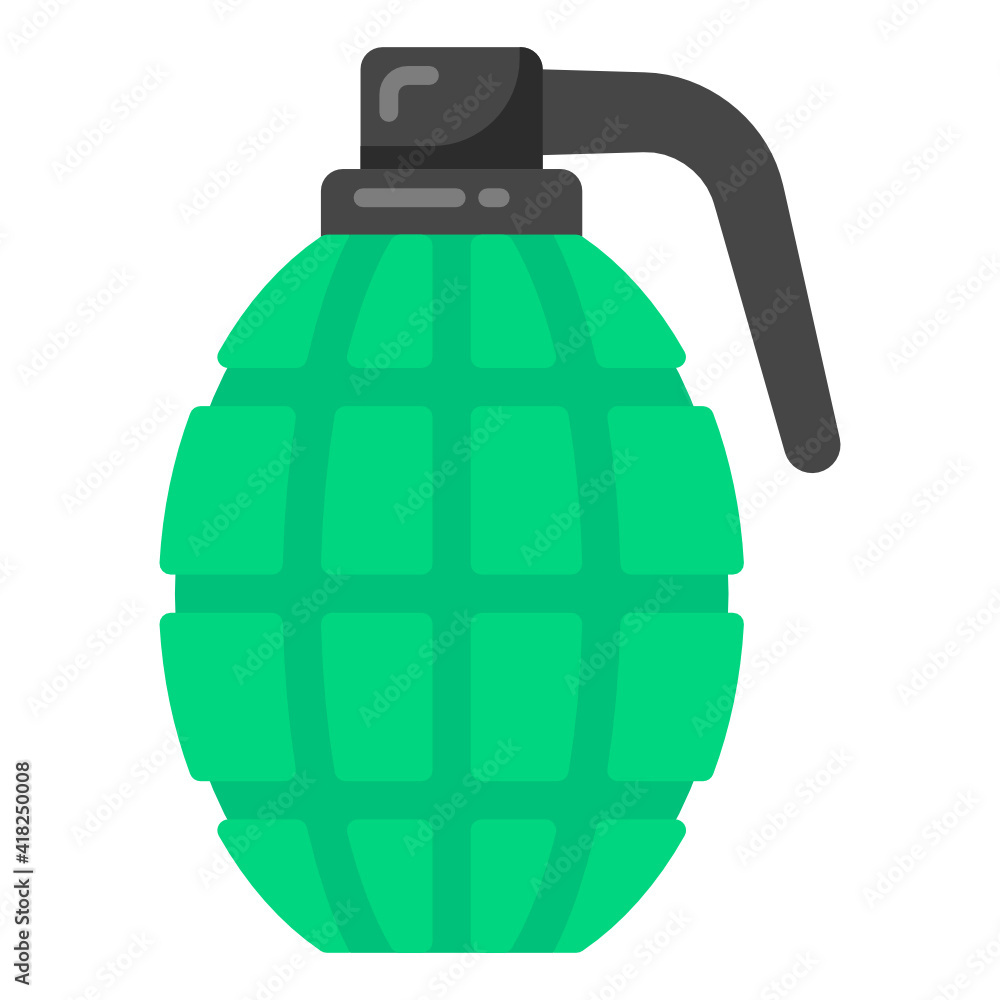 Fototapeta premium A grenade icon in flat style