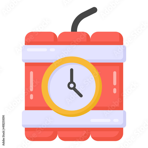 
Vector of time bomb in flat editable style

