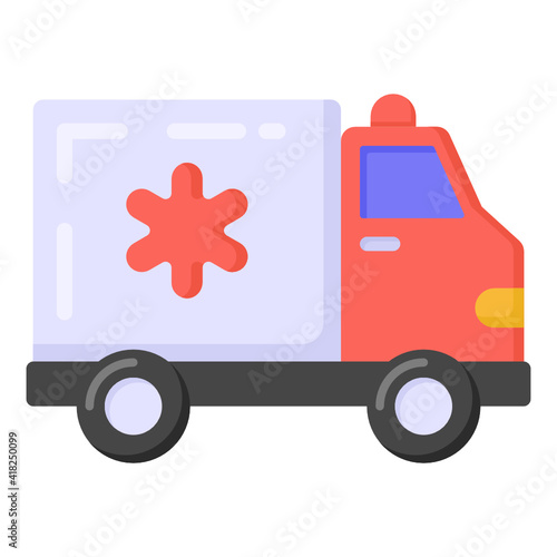 
Ambulance icon, flat vector 


