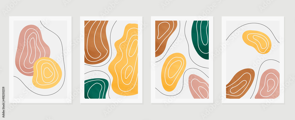 Botanical abstract art backgrounds vector. Summer square banner. Foliage line art drawing with abstract shape. Works for wall framed prints, social media post, poster, home decor, cover, wallpaper. Botanical abstract art backgrounds vector. Summer square banner. Foliage line art drawing with abstract shape. Works for wall framed prints, social media post, poster, home decor, cover, wallpaper.