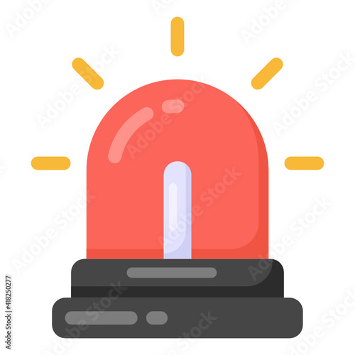 
Siren icon in flat design.


