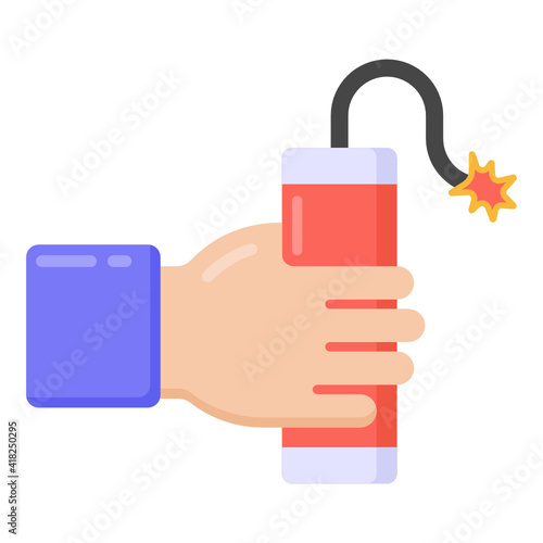 
Hand bomb flat trendy icon design

