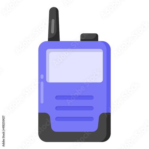 
A mobile having antenna depicting walkie talkie flat icon 

