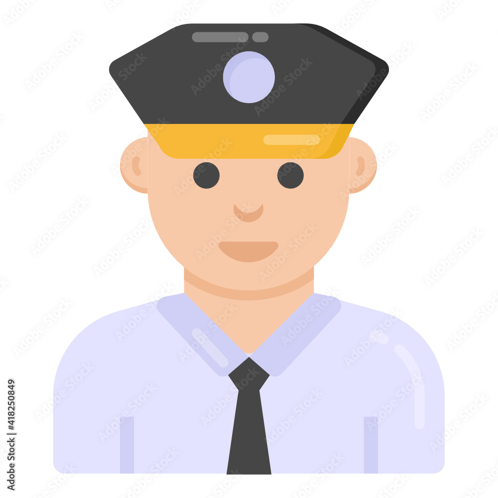 
Policeman in flat style editable vector 

