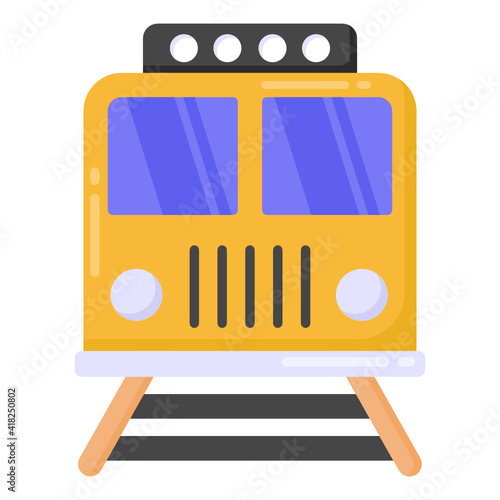 
Railway in flat style icon, editable vector 

