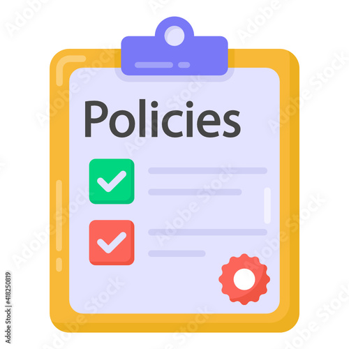 
Policies in flat style editable vector 

