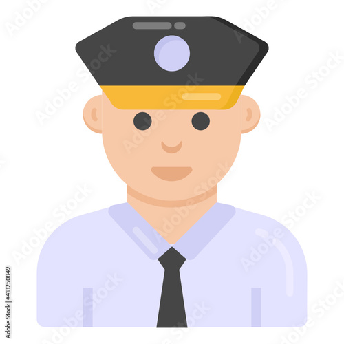 
Policeman in flat style editable vector 

