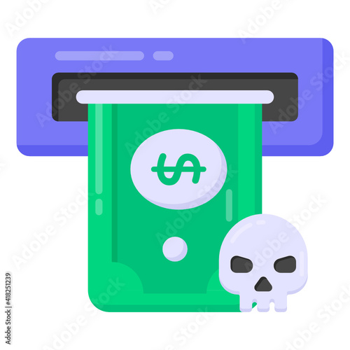 
Insecure withdraw in flat style icon, editable vector 

