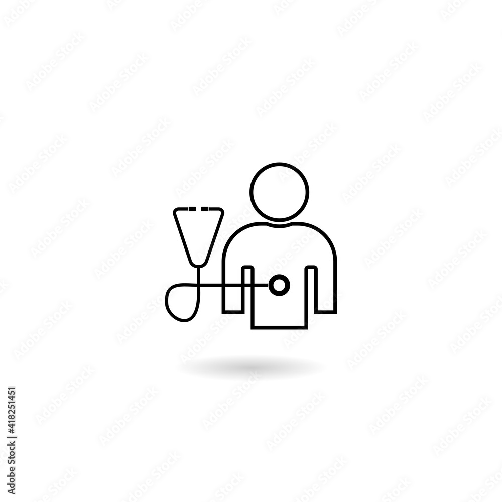 Stethoscope icon with shadow Stethoscope icon with shadow