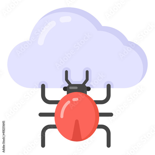  Clou bug in flat style icon, editable vector