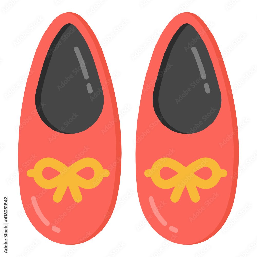 Beautiful pair of lady shoes, flat icon
Beautiful pair of lady shoes, flat icon