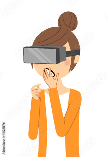 VRを楽しむ若い女性