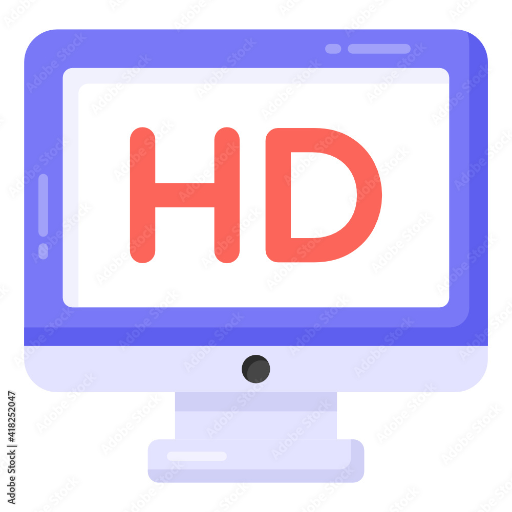 Hd screen icon, flat editable display concept
Hd screen icon, flat editable display concept