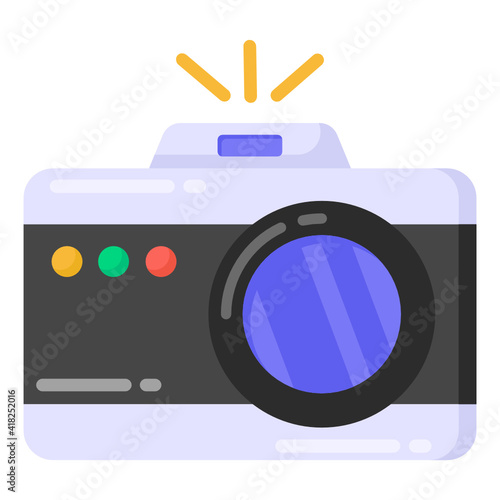 
An icon design of movie projector, flat vector of electronic device for presentation purpose 

