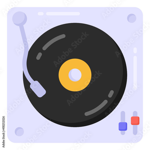 
Flat icon of vinyl  player or dj vector design

