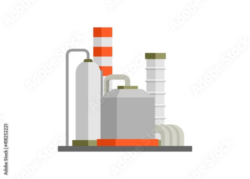 Oil refinery. simple flat illustration
