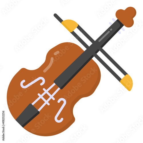 
A violin icon in flat editable style

