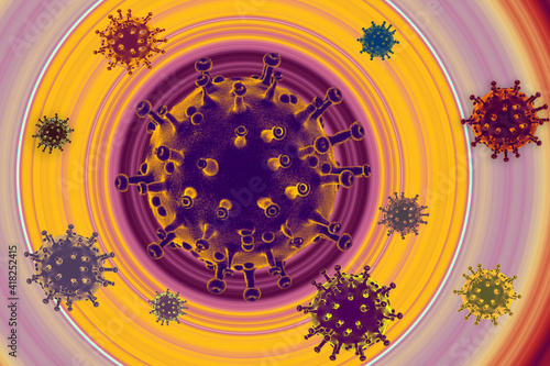  Pandemic medical health risk,  virology concept. COVID-19 coronavirus prevention and quarantine poster photo