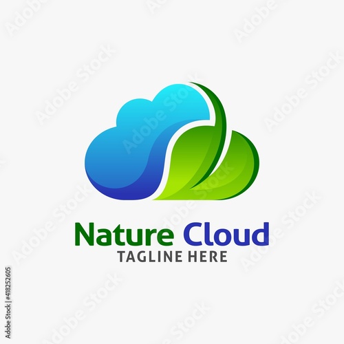 Nature cloud logo design